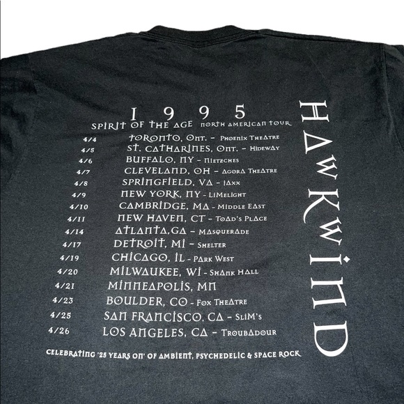 VTG Hawkwind Spirit of Age North American Tour 1995 Shirt Autographed - Picture 6 of 7